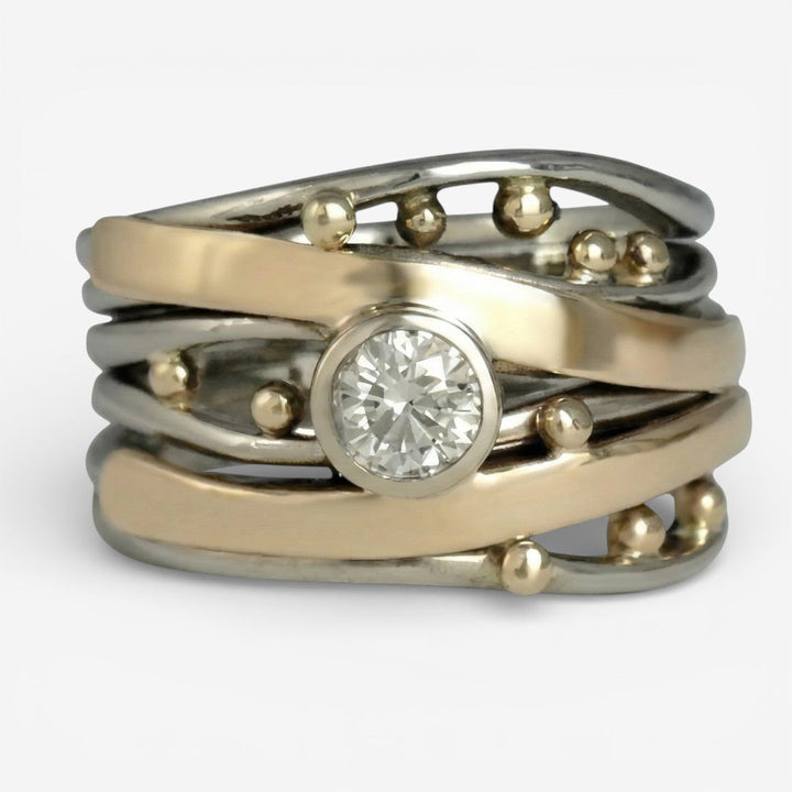 Royal - Bague Vintage en Or Incrustée de Zirconia