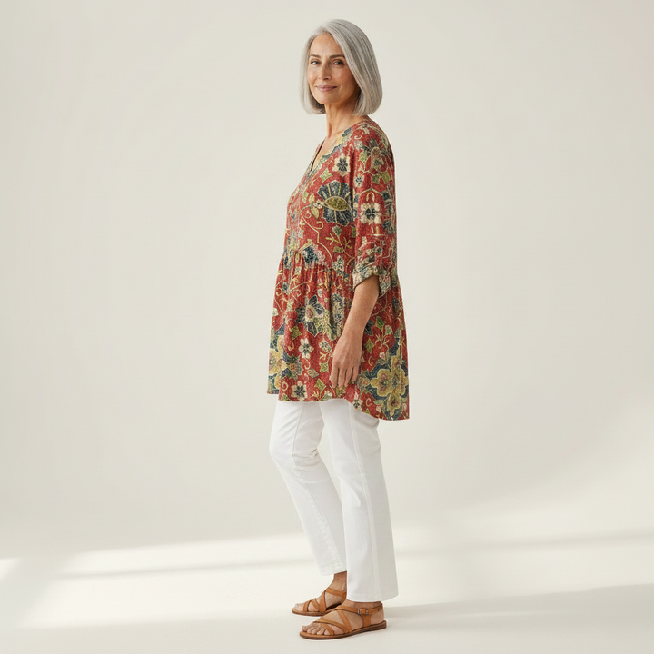 Renée - Blouse longue imprimée