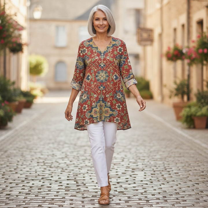 Renée - Blouse longue imprimée