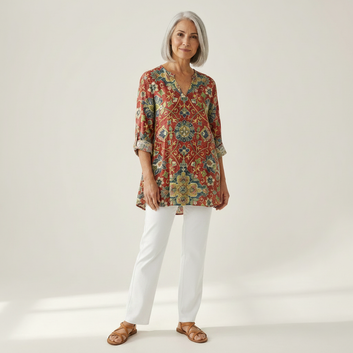 Renée - Blouse longue imprimée