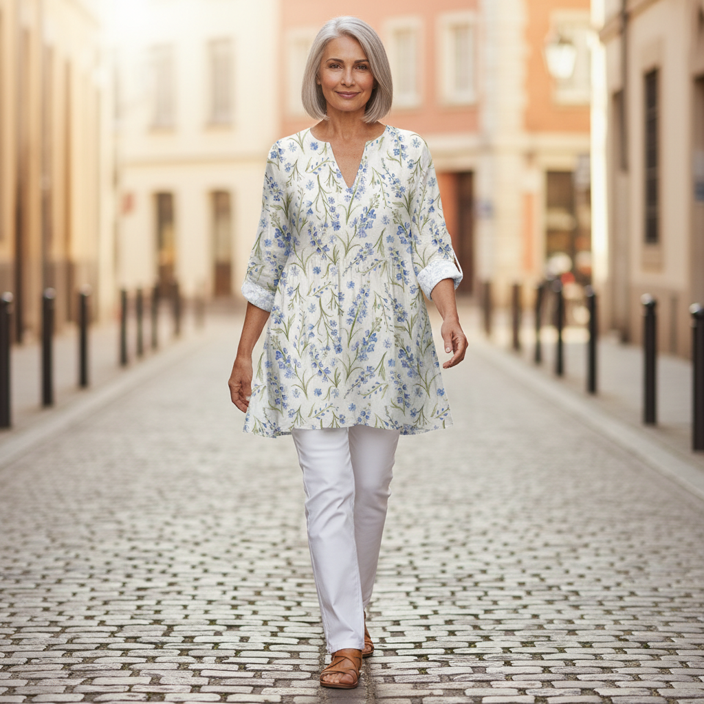 Nadia - Blouse longue imprimée