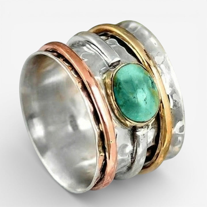 Coco - Bague Vintage Or & Argent Turquoise