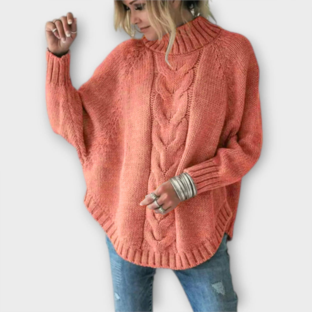 Élise - Pull bleu ciel avec motif en relief