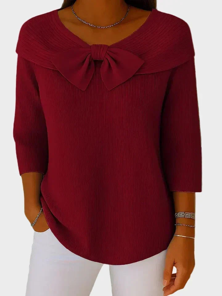 Valentine - Pull Doux et Élégant avec Nœud