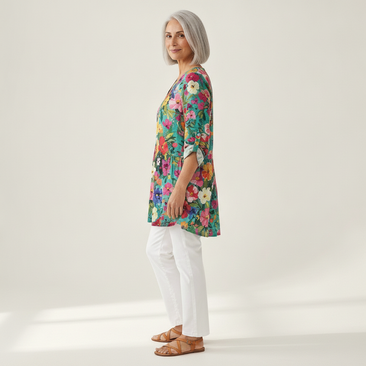 Suzanne - Blouse longue imprimée