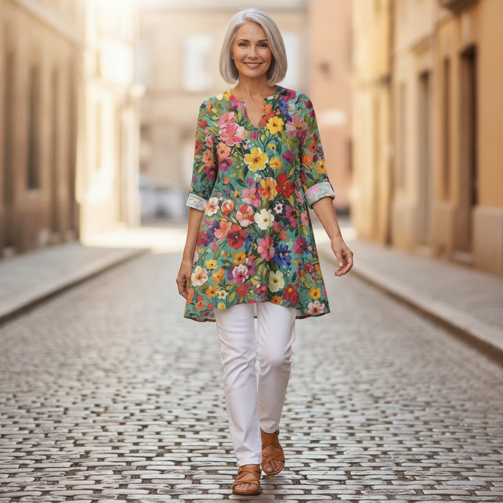 Suzanne - Blouse longue imprimée