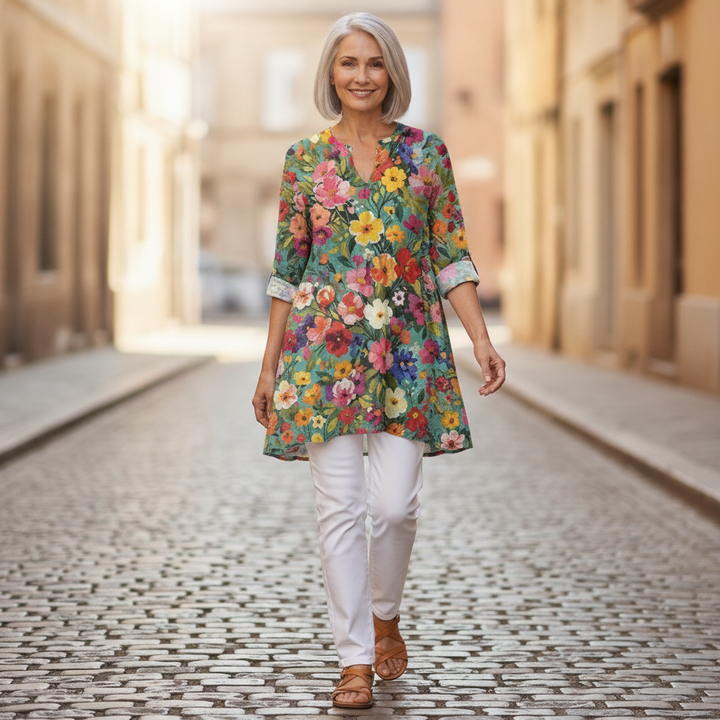 Suzanne - Blouse longue imprimée