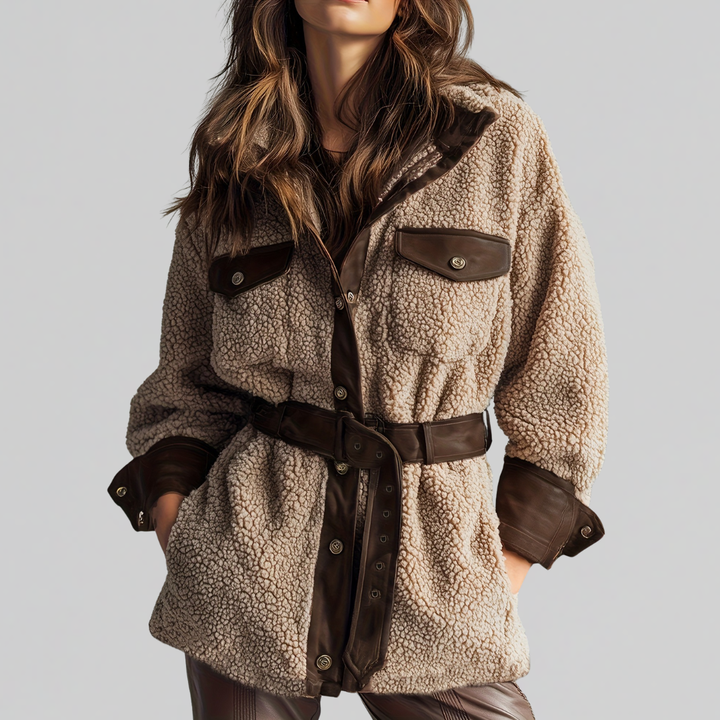 Bridget | Veste Teddy Ceinturée
