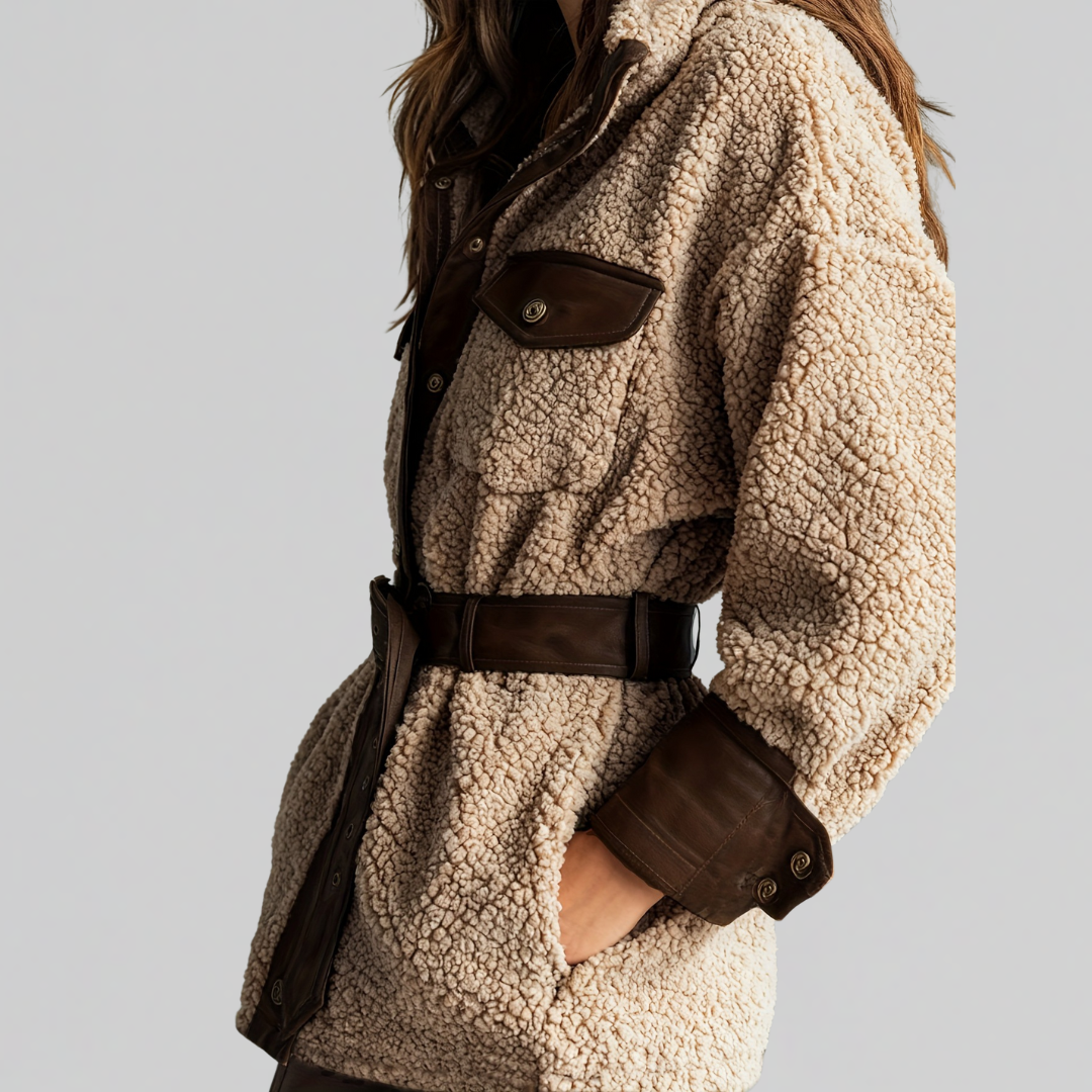 Bridget | Veste Teddy Ceinturée