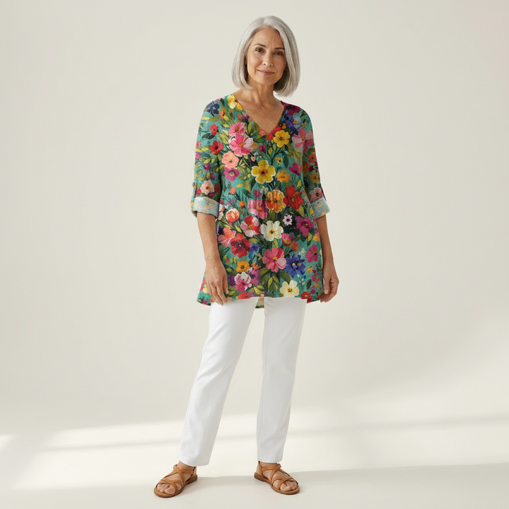 Suzanne - Blouse longue imprimée