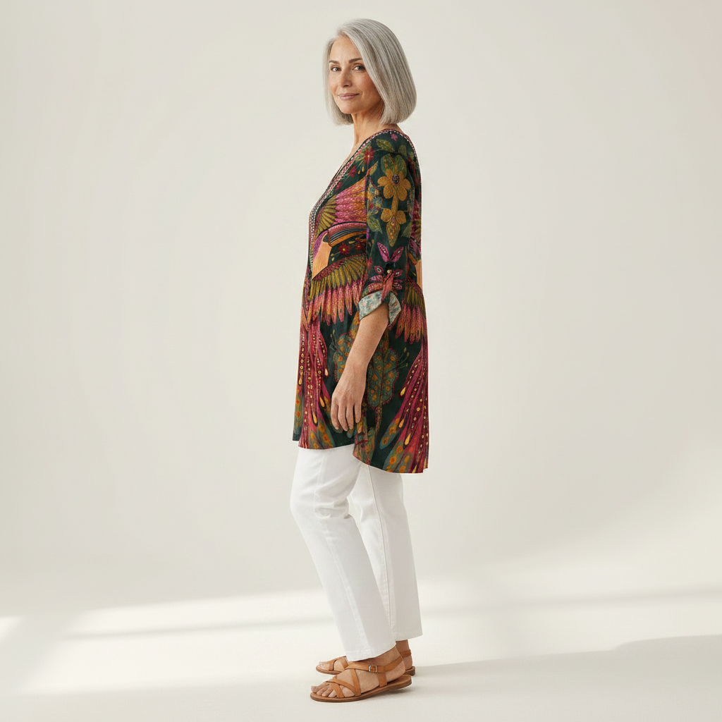 Sylvie - Blouse longue imprimée