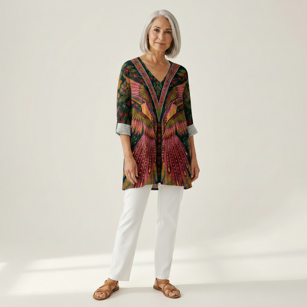 Sylvie - Blouse longue imprimée