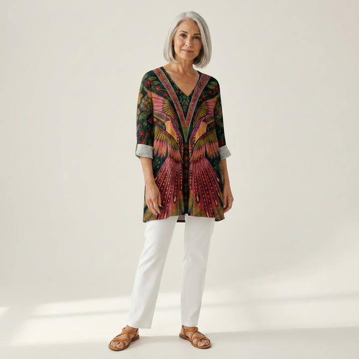 Sylvie - Blouse longue imprimée