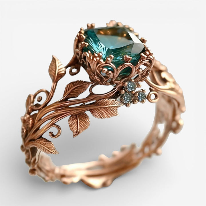 Bague en cristal vert naturel