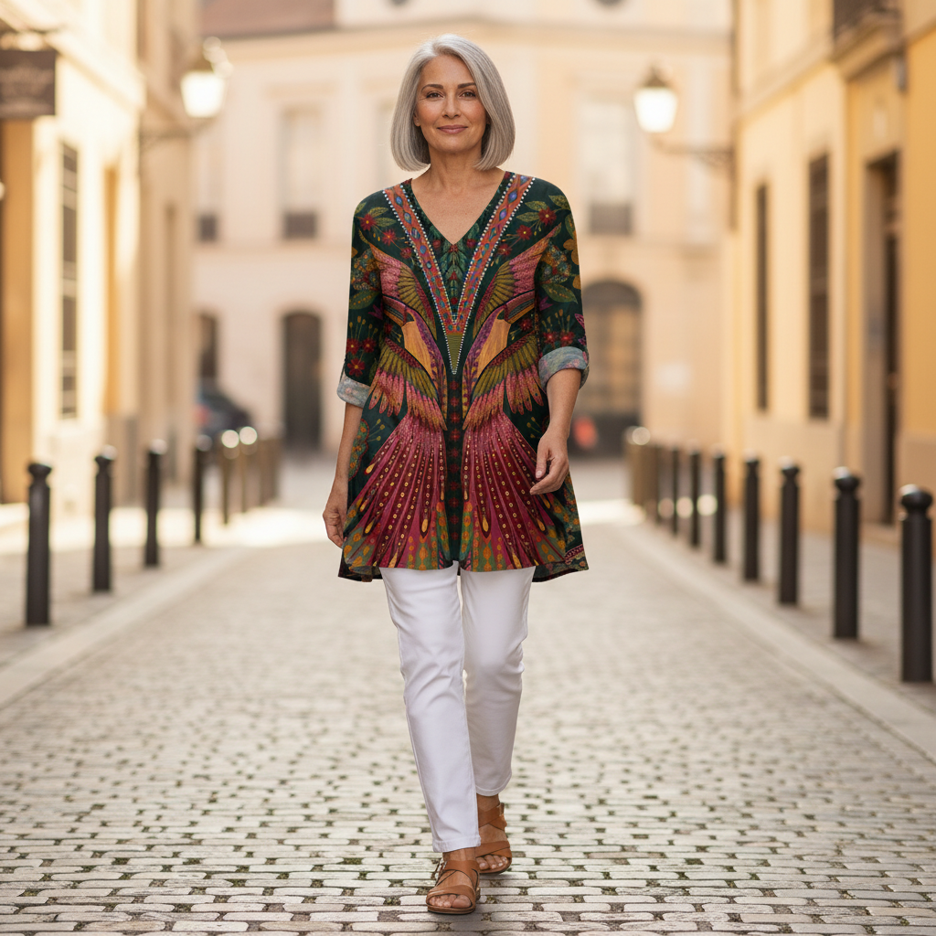 Sylvie - Blouse longue imprimée