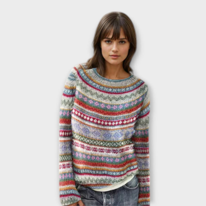 Suzanne - Pull douillet à rayures colorées