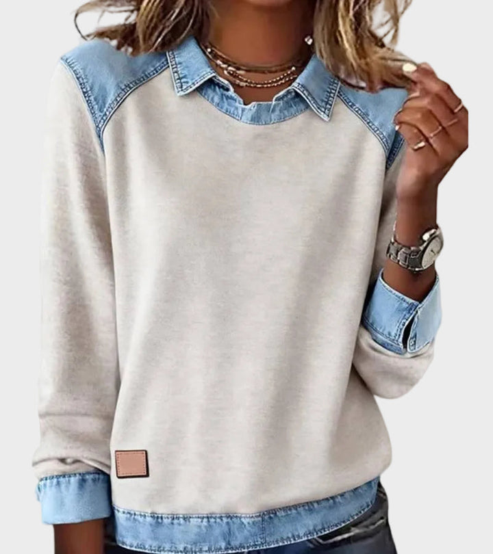 Roxane - Chemise en denim tissée à manches longues