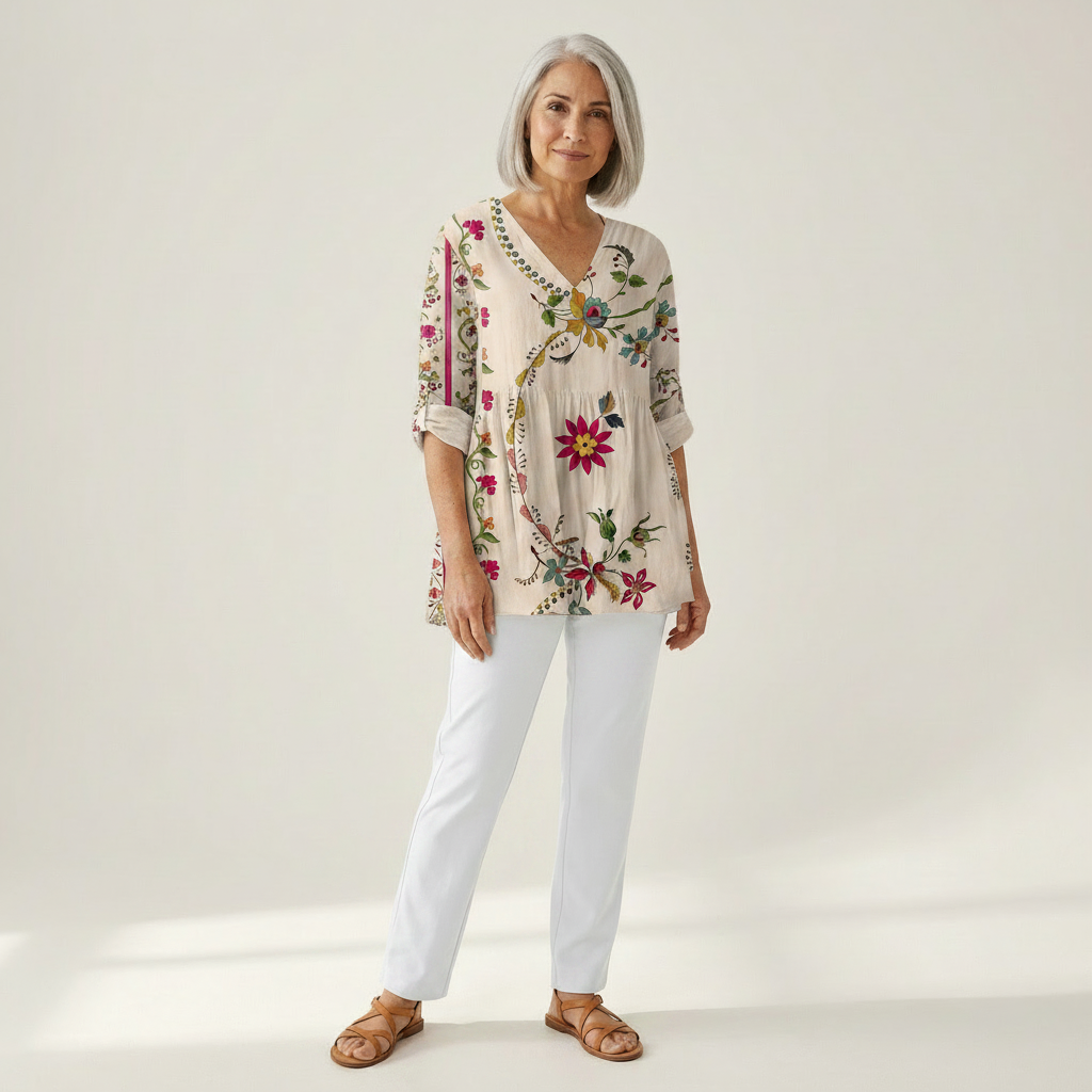 Océane - Blouse longue imprimée