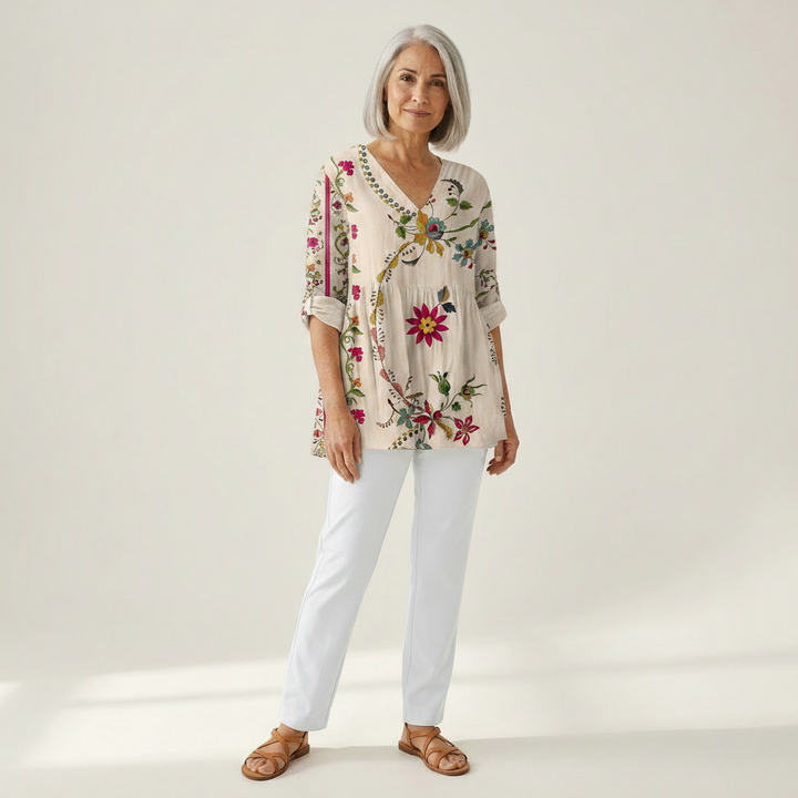 Océane - Blouse longue imprimée