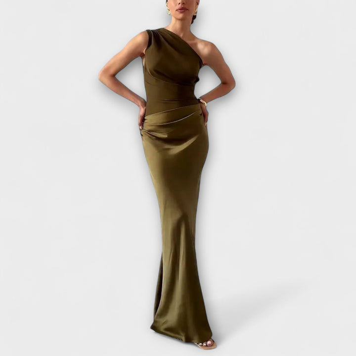 Robe maxi élégante à une épaule