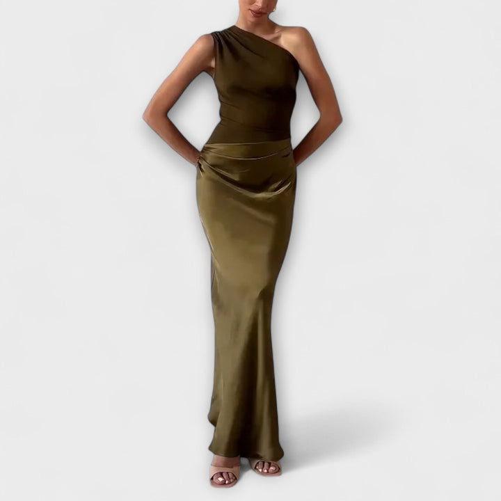 Robe maxi élégante à une épaule