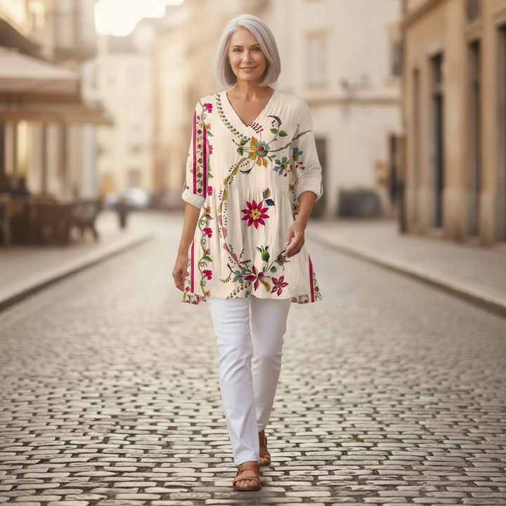 Océane - Blouse longue imprimée