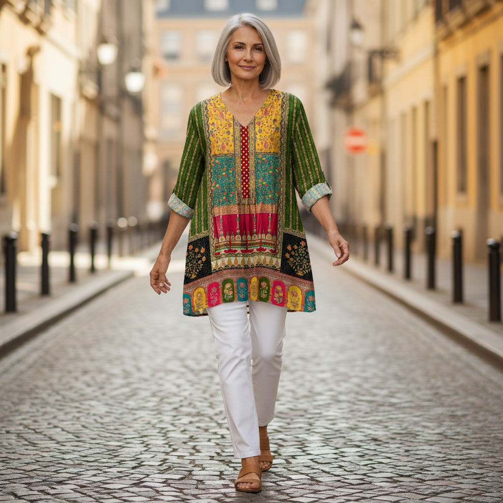 Lucie - Blouse longue imprimée