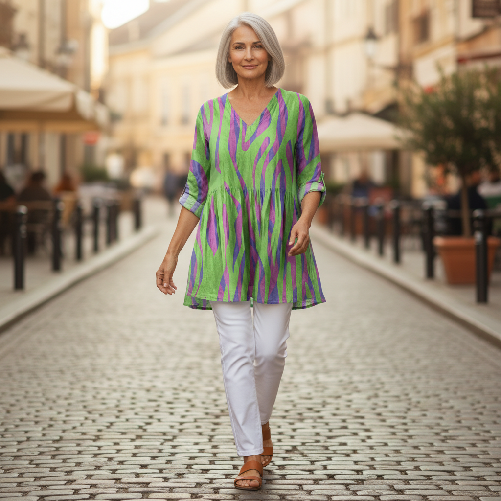 Mireille - Blouse longue imprimée