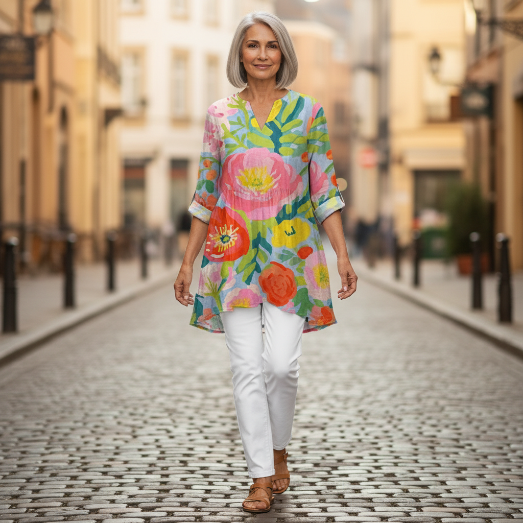 Nadine - Blouse longue imprimée
