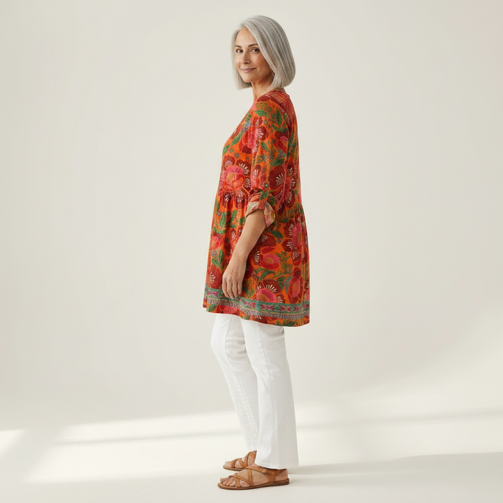 Delphine - Blouse longue imprimée