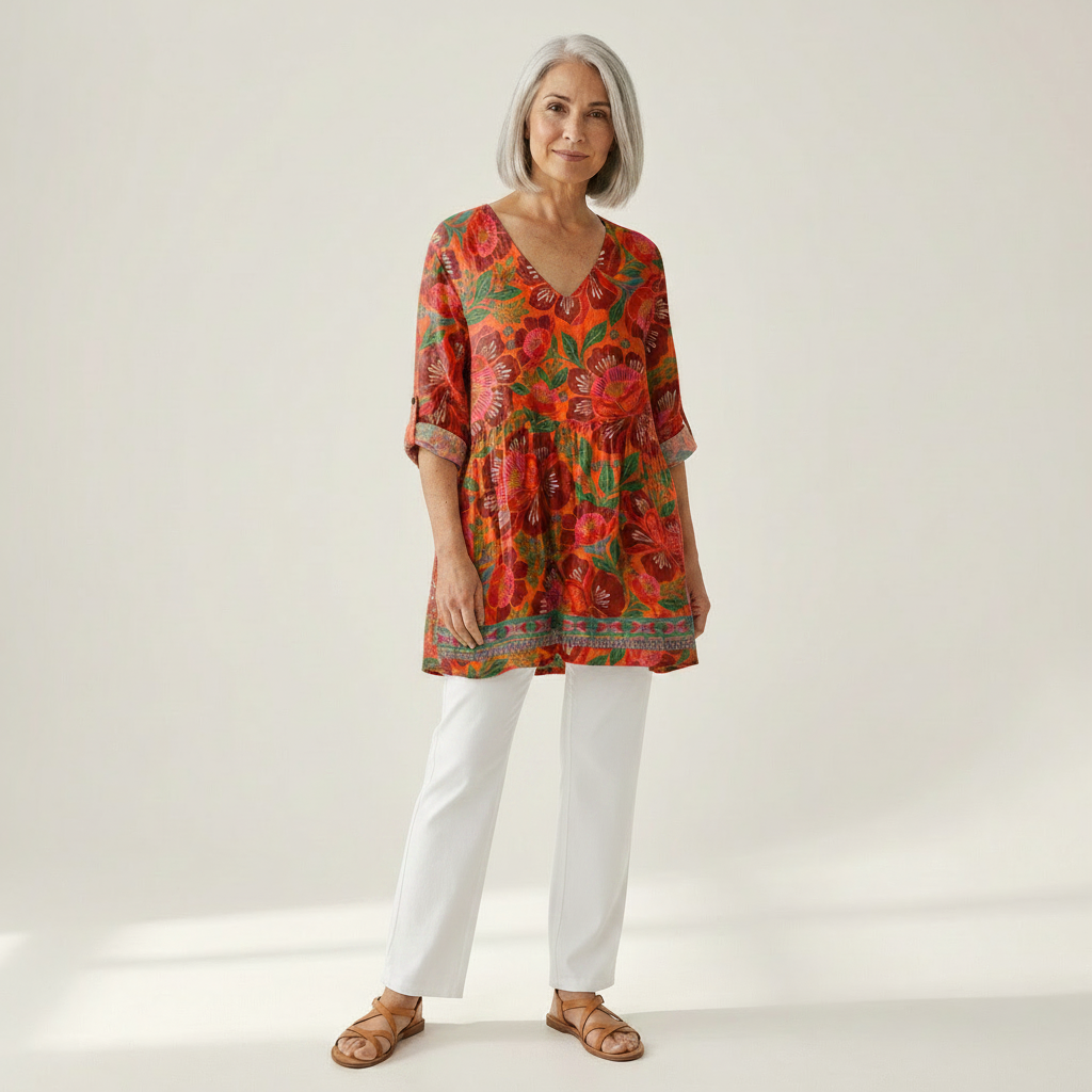 Delphine - Blouse longue imprimée