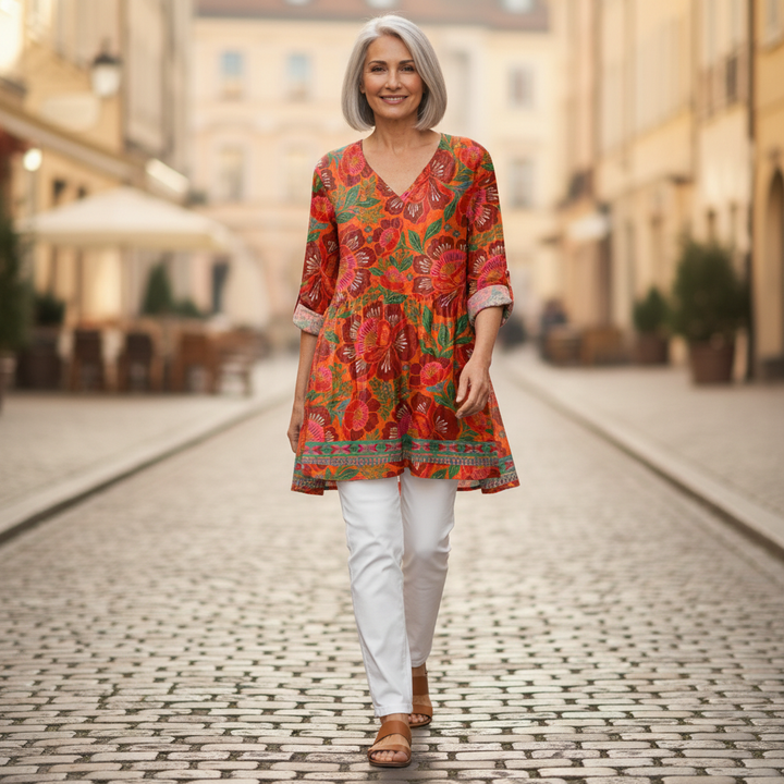 Delphine - Blouse longue imprimée