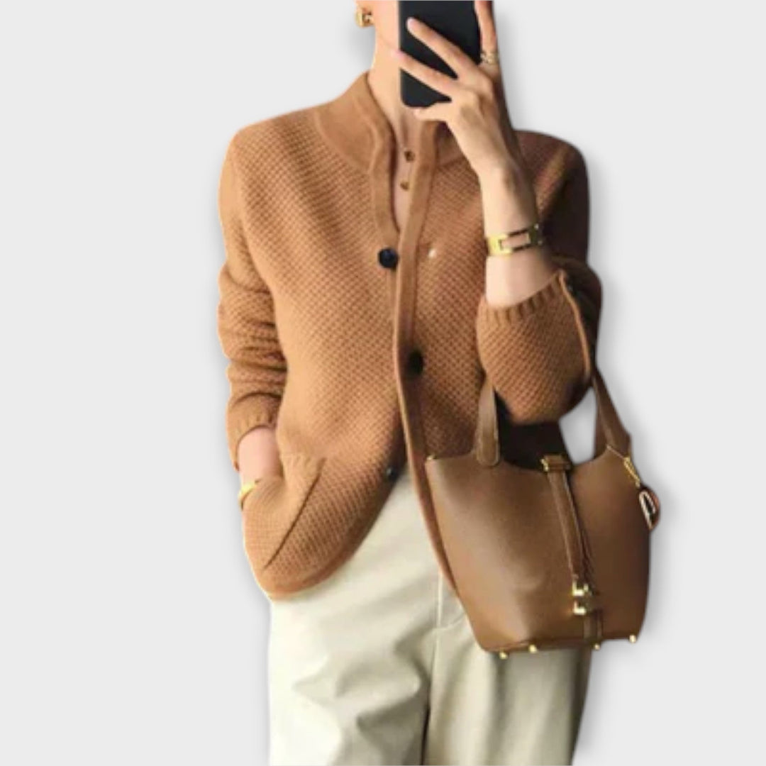 Alice - Cardigan confortable couleur crème