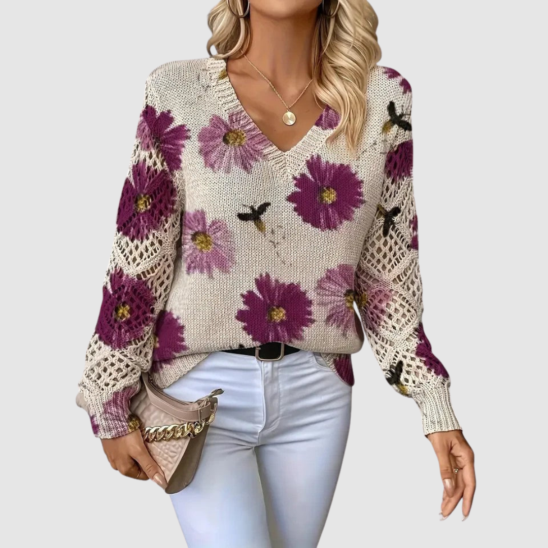 Perrine - Pull élégant avec motif floral