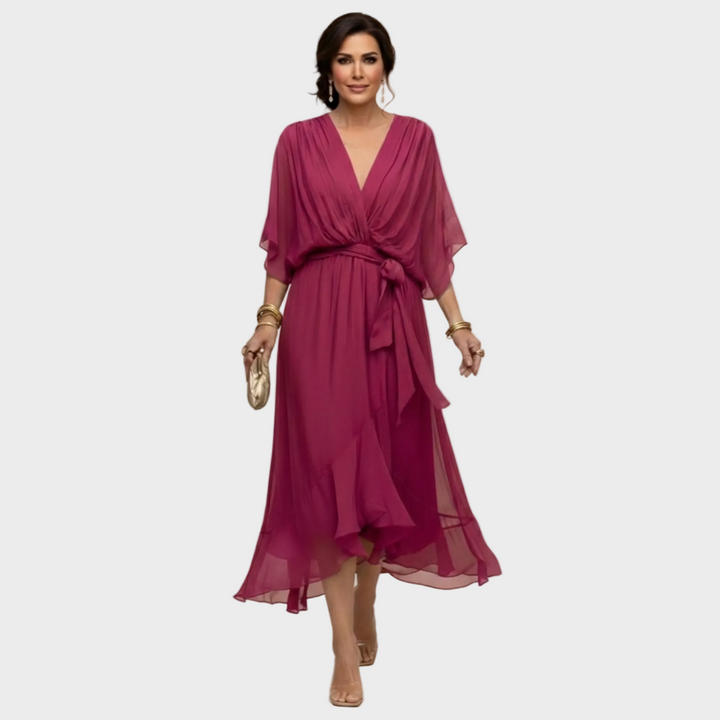 Monica Chiffon - Robe à décolleté en V