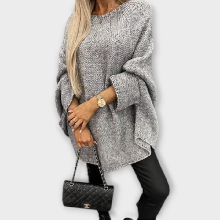 Isabelle - Pull beige pour femmes avec col rond