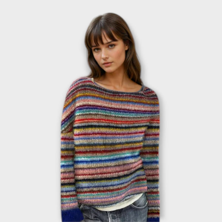 Suzanne - Pull douillet à rayures colorées