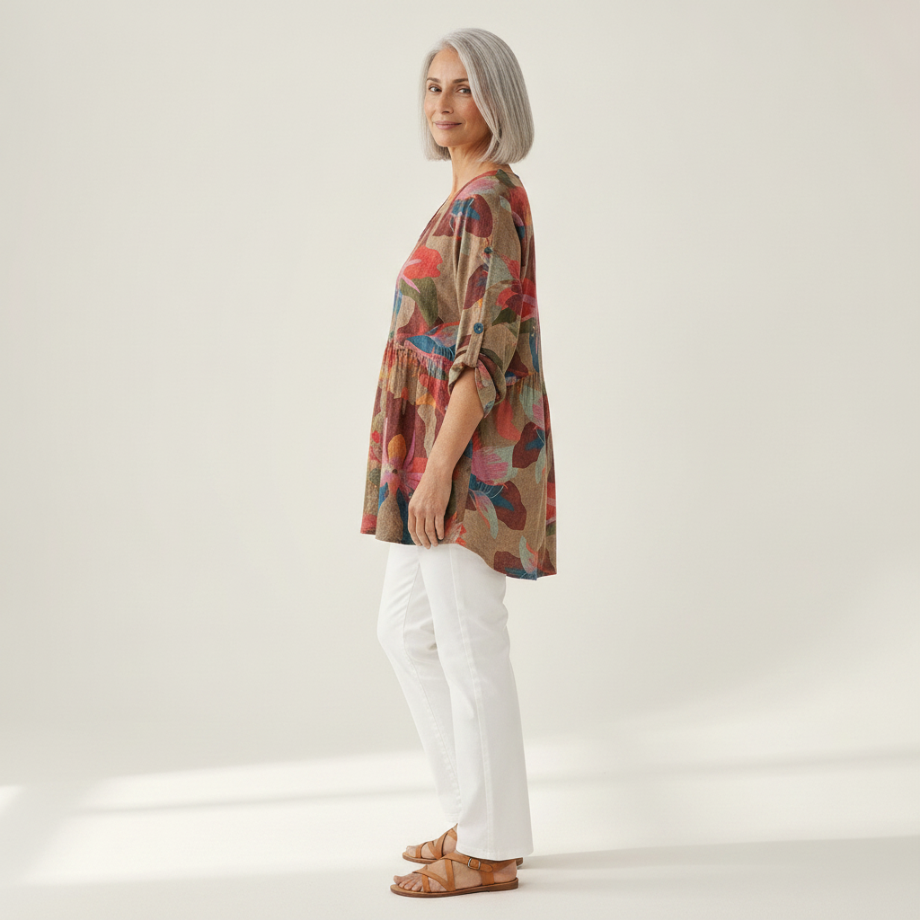 Solange - Blouse longue imprimée