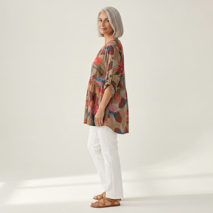 Solange - Blouse longue imprimée