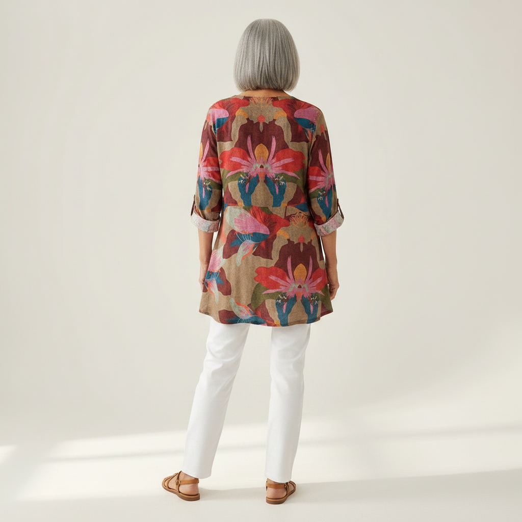 Solange - Blouse longue imprimée
