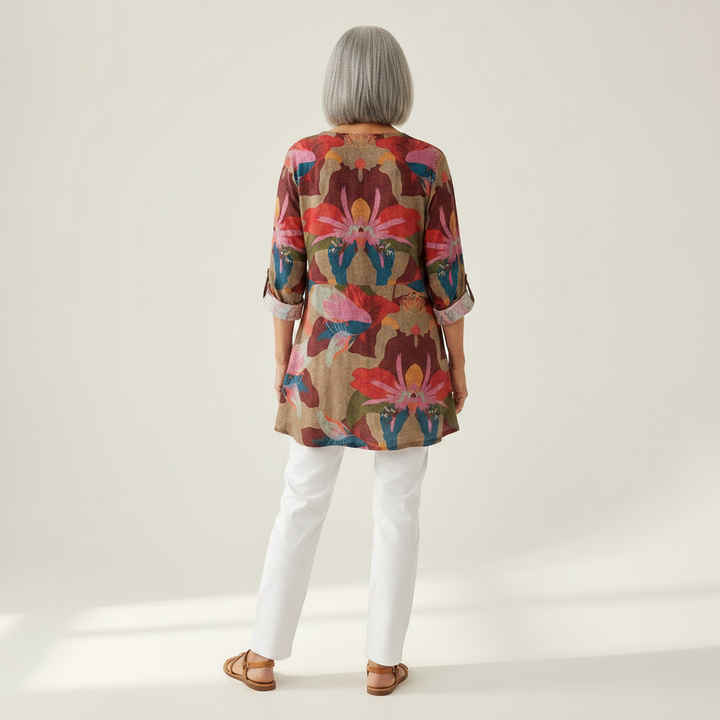 Solange - Blouse longue imprimée