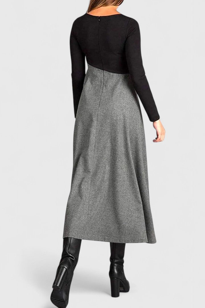 Jeanne | Robe Maxi Élégante à Manches Longues