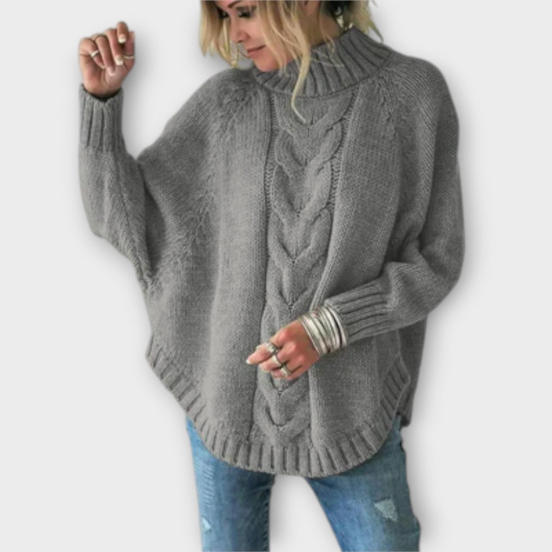 Élise - Pull bleu ciel avec motif en relief