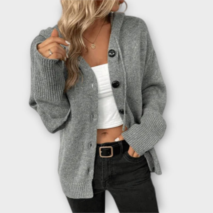 Brigitte - Cardigan beige avec boutons