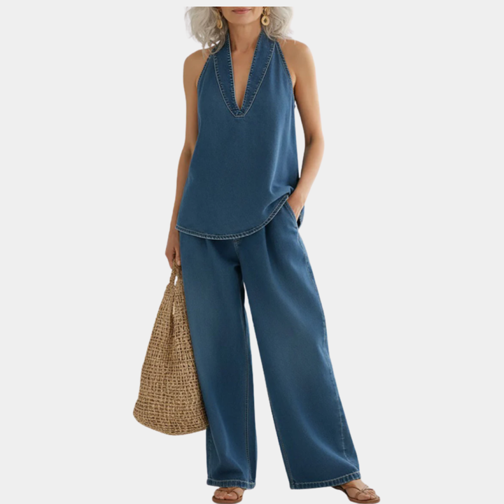 Adrienne | Ensemble deux pièces denim vintage