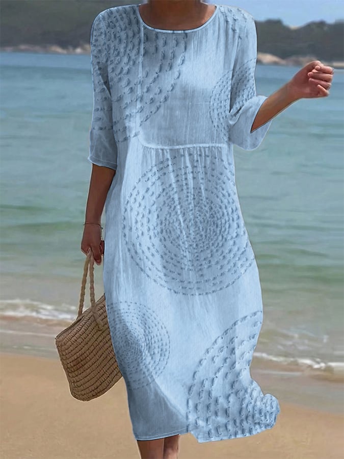 Clémence - Robe décontractée pour femme avec broderies.