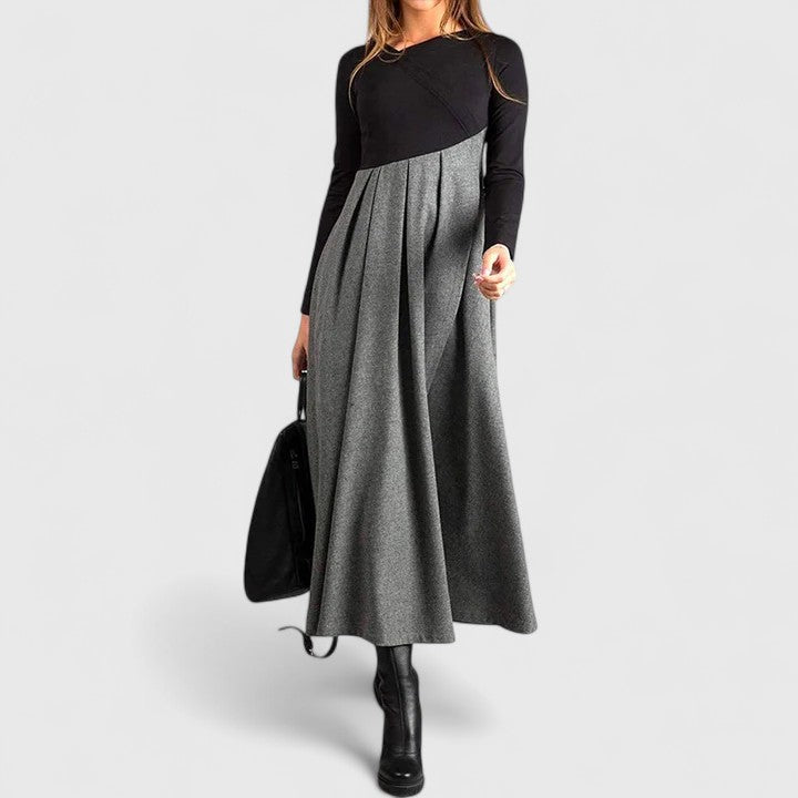 Jeanne | Robe Maxi Élégante à Manches Longues