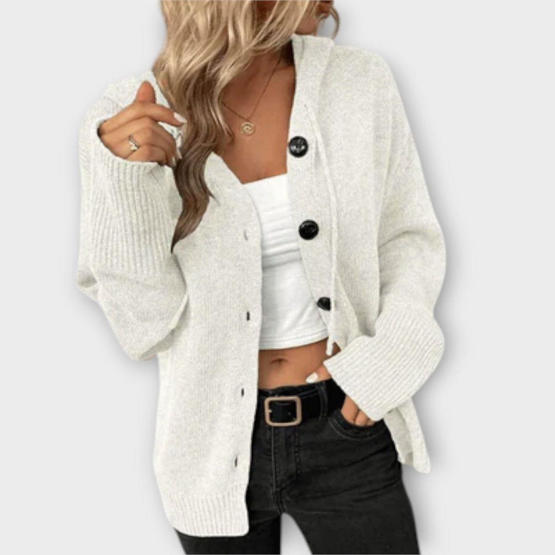 Brigitte - Cardigan beige avec boutons