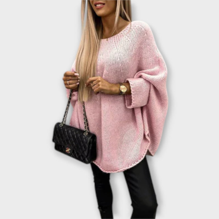 Isabelle - Pull beige pour femmes avec col rond