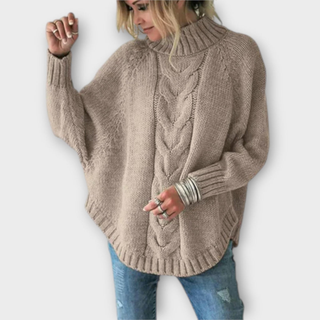 Élise - Pull bleu ciel avec motif en relief